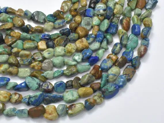 Natural Azurite, 5x7mm Nugget Beads, 15.5 Inch, Full Strand, Approx. 55-60 Beads, Hole 1mm (128047001)
