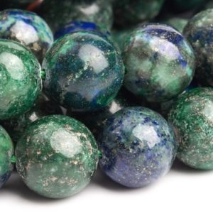 Shop Azurite Round Beads! Azurite Gemstone Beads 10-11MM Green & Blue Nugget Round AB Quality Loose Beads (120143) | Natural genuine round Azurite beads for beading and jewelry making.  #jewelry #beads #beadedjewelry #diyjewelry #jewelrymaking #beadstore #beading #affiliate #ad