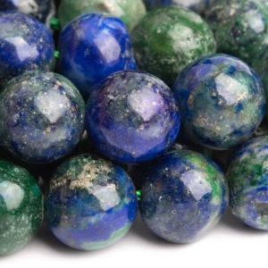 Shop Azurite Round Beads! Azurite Gemstone Beads 10MM Green & Blue Nugget Round AB Quality Loose Beads (120139) | Natural genuine round Azurite beads for beading and jewelry making.  #jewelry #beads #beadedjewelry #diyjewelry #jewelrymaking #beadstore #beading #affiliate #ad