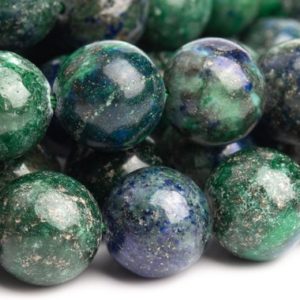 Shop Azurite Round Beads! Azurite Gemstone Beads 10MM Green & Blue Nugget Round AB Quality Loose Beads (120142) | Natural genuine round Azurite beads for beading and jewelry making.  #jewelry #beads #beadedjewelry #diyjewelry #jewelrymaking #beadstore #beading #affiliate #ad
