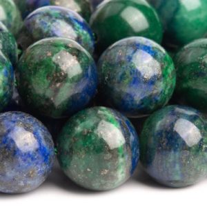 Shop Azurite Round Beads! Azurite Gemstone Beads 12-13MM Green & Blue Nugget Round AB Quality Loose Beads (120146) | Natural genuine round Azurite beads for beading and jewelry making.  #jewelry #beads #beadedjewelry #diyjewelry #jewelrymaking #beadstore #beading #affiliate #ad