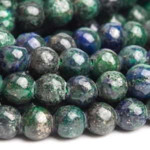 Shop Azurite Round Beads! Azurite Gemstone Beads 4MM Green & Blue Nugget Round AB Quality Loose Beads (120130) | Natural genuine round Azurite beads for beading and jewelry making.  #jewelry #beads #beadedjewelry #diyjewelry #jewelrymaking #beadstore #beading #affiliate #ad