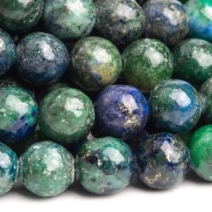 Shop Azurite Round Beads! Azurite Gemstone Beads 6-7MM Green & Blue Nugget Round AB Quality Loose Beads (120134) | Natural genuine round Azurite beads for beading and jewelry making.  #jewelry #beads #beadedjewelry #diyjewelry #jewelrymaking #beadstore #beading #affiliate #ad