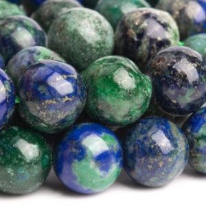 Shop Azurite Round Beads! Azurite Gemstone Beads 8MM Green & Blue Nugget Round AB Quality Loose Beads (120136) | Natural genuine round Azurite beads for beading and jewelry making.  #jewelry #beads #beadedjewelry #diyjewelry #jewelrymaking #beadstore #beading #affiliate #ad