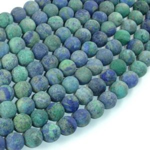 Shop Azurite Round Beads! Matte Azurite Malachite Beads, 8mm, Round, 15 Inch, Full strand, Approx. 46-50 beads, Hole 1mm (129054009) | Natural genuine round Azurite beads for beading and jewelry making.  #jewelry #beads #beadedjewelry #diyjewelry #jewelrymaking #beadstore #beading #affiliate #ad