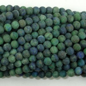 Shop Azurite Round Beads! Matte Azurite Malachite Beads, 4mm (4.6mm) Round Beads, 15.5 Inch, Full strand, Approx 88 beads, Hole 0.8mm, A quality (129054012) | Natural genuine round Azurite beads for beading and jewelry making.  #jewelry #beads #beadedjewelry #diyjewelry #jewelrymaking #beadstore #beading #affiliate #ad