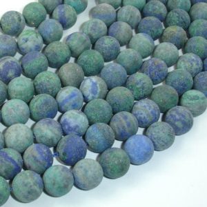 Shop Azurite Round Beads! Matte Azurite Malachite Beads, 10mm(10.3mm) Round Beads, 15 Inch, Full strand, Approx 38 beads, Hole 1mm (129054011) | Natural genuine round Azurite beads for beading and jewelry making.  #jewelry #beads #beadedjewelry #diyjewelry #jewelrymaking #beadstore #beading #affiliate #ad