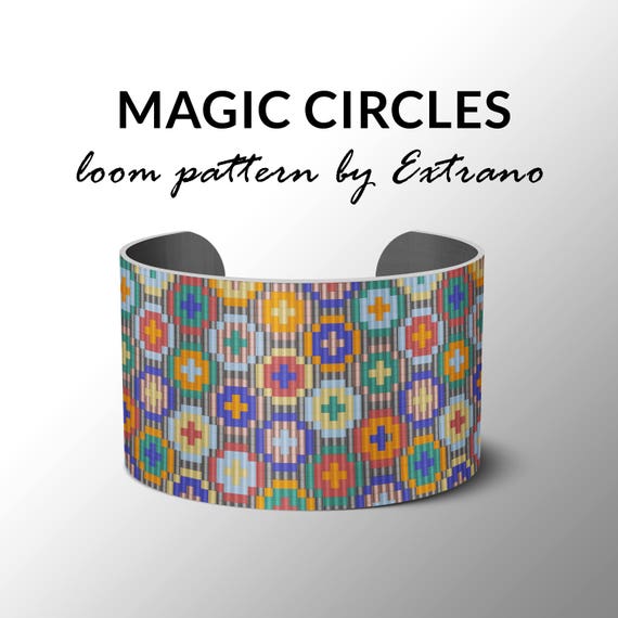 Bead Loom Pattern, Loom Tutorial, Beading Pattern, Loom Beading Pattern, Bracelet Tutorial, Bracelet Pattern, Loom Pattern - Magic Circles