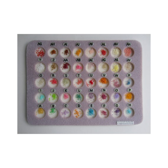 Organize 40 Color Beads With  Bead Mat Tray Lettered A-z, Aa-an Keeps Beads In Place And Easily Accessible For Large Bead Projects