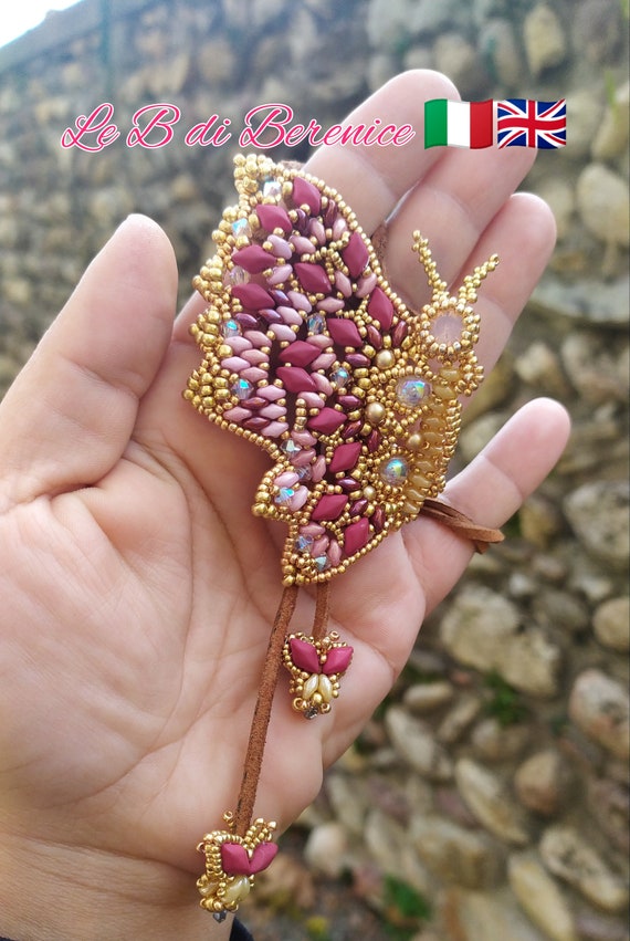 Bead Work, Pendant Tutorial, Beading Pattern Up And Down Necklace Swarovski Rivoli Beadweaving Pdf, Gemduo Superduo ,cabochon, Bicone, Diy