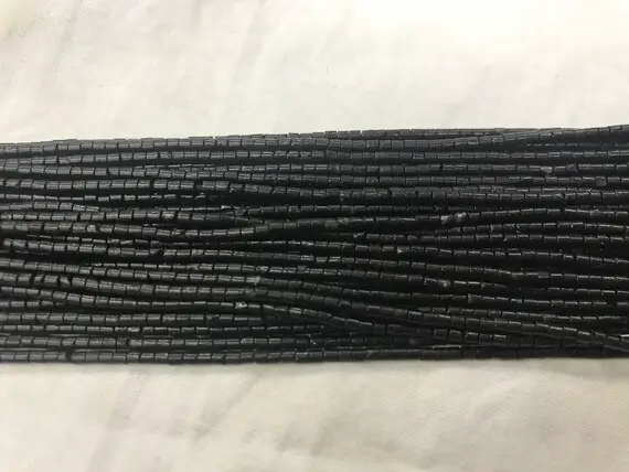 Genuine Black Tourmaline 2x2mm Heishi Natural Gemstone Tube Loose Beads 15 Inch Jewelry Supply Bracelet Necklace Material Support Wholesale