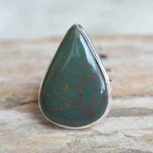 Shop Bloodstone Rings! Bloodstone ring, Statement ring, 925 sterling silver, Bloodstone gemstone silver ring, women jewellery gift #B536 | Natural genuine Bloodstone rings, simple unique handcrafted gemstone rings. #rings #jewelry #shopping #gift #handmade #fashion #style #affiliate #ad