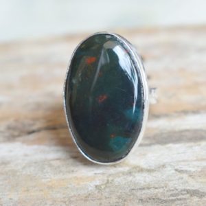 Shop Bloodstone Rings! Bloodstone ring, Statement ring, 925 sterling silver, Bloodstone gemstone silver ring, women jewellery gift #B535 | Natural genuine Bloodstone rings, simple unique handcrafted gemstone rings. #rings #jewelry #shopping #gift #handmade #fashion #style #affiliate #ad