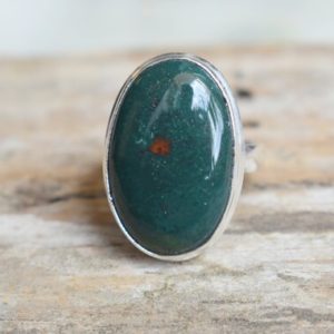 Shop Bloodstone Rings! Bloodstone ring, Statement ring, 925 sterling silver, Bloodstone gemstone silver ring, women jewellery gift #B555 | Natural genuine Bloodstone rings, simple unique handcrafted gemstone rings. #rings #jewelry #shopping #gift #handmade #fashion #style #affiliate #ad