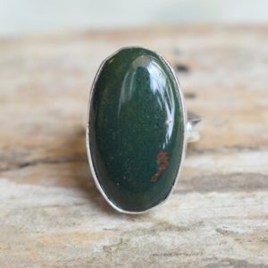 Shop Bloodstone Rings! Bloodstone ring, Statement ring, 925 sterling silver, Bloodstone gemstone silver ring, women jewellery gift #B554 | Natural genuine Bloodstone rings, simple unique handcrafted gemstone rings. #rings #jewelry #shopping #gift #handmade #fashion #style #affiliate #ad