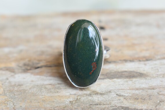 Bloodstone Ring, Statement Ring, 925 Sterling Silver, Bloodstone Gemstone Silver Ring, Women Jewellery Gift #b554