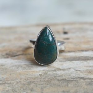 Shop Bloodstone Rings! Bloodstone ring, Statement ring, 925 sterling silver, Bloodstone gemstone silver ring, women jewellery gift #B548 | Natural genuine Bloodstone rings, simple unique handcrafted gemstone rings. #rings #jewelry #shopping #gift #handmade #fashion #style #affiliate #ad