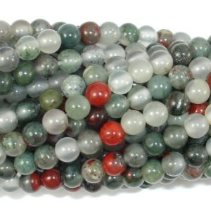 Shop Bloodstone Round Beads! African Bloodstone, 4mm (4.5 mm) Round Beads, 15.5 Inch, Full strand, Approx 95 beads, Hole 0.8 mm (124054004) | Natural genuine round Bloodstone beads for beading and jewelry making.  #jewelry #beads #beadedjewelry #diyjewelry #jewelrymaking #beadstore #beading #affiliate #ad