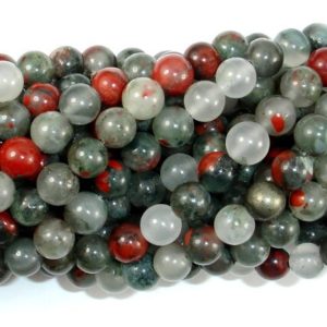 Shop Bloodstone Round Beads! African Bloodstone, 6mm (6.5 mm) Round Beads, 15 Inch, Full strand, Approx 60 beads, Hole 1 mm (124054001) | Natural genuine round Bloodstone beads for beading and jewelry making.  #jewelry #beads #beadedjewelry #diyjewelry #jewelrymaking #beadstore #beading #affiliate #ad