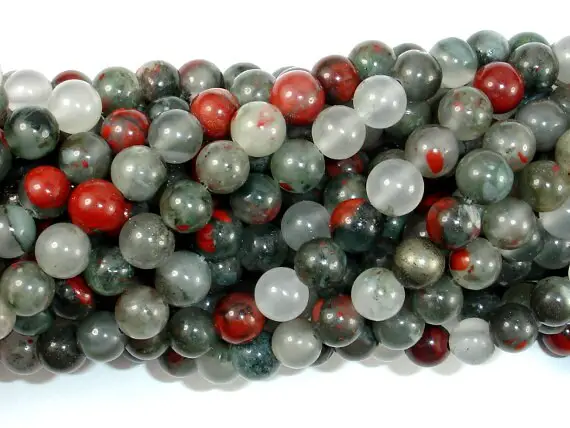 African Bloodstone, 6mm (6.5 Mm) Round Beads, 15 Inch, Full Strand, Approx 60 Beads, Hole 1 Mm (124054001)