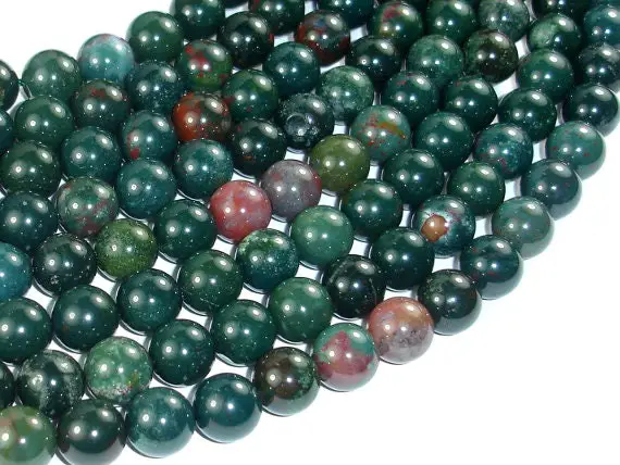 Indian Bloodstone, 10mm (10.5mm), Round, 15.5 Inch, Full Strand, Approx. 38 Beads, Hole 1mm (284054004)