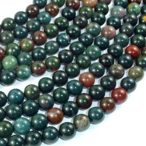 Shop Bloodstone Round Beads! Indian Bloodstone, 8mm (8.5mm), Round, 15.5 Inch, Full strand, Approx. 46 beads, Hole 1mm (284054003) | Natural genuine round Bloodstone beads for beading and jewelry making.  #jewelry #beads #beadedjewelry #diyjewelry #jewelrymaking #beadstore #beading #affiliate #ad
