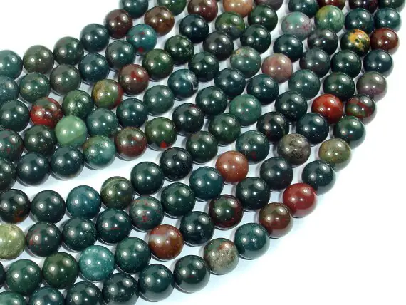 Indian Bloodstone, 8mm (8.5mm), Round, 15.5 Inch, Full Strand, Approx. 46 Beads, Hole 1mm (284054003)
