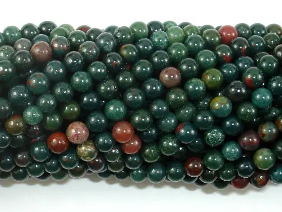 Indian Bloodstone Beads, 4mm (4.3mm), Round, 15.5 Inch, Full Strand, Approx. 98 Beads, Hole 0.8mm (284054005)