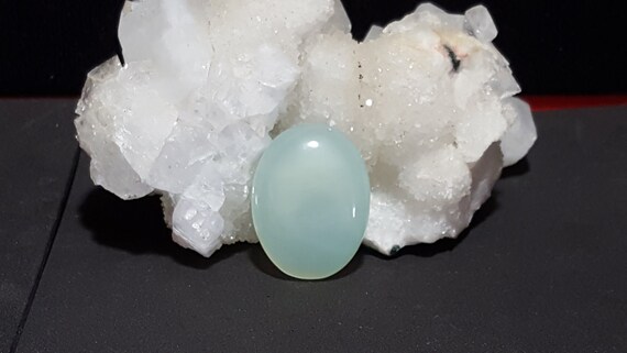 Natural Untreated Aqua Blue Chalcedony Smooth Oval Cabochon 42cts. 29.4mm X 22.2mm X 8.2mm Quality Chalcedony Sea Blue Oval Shape Cabochon