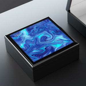 Shop Men's Jewelry Boxes! Abstract Blue Keepsake Box For Men – Marble Art Custom Mens Jewelry Box Wooden | Shop jewelry making and beading supplies, tools & findings for DIY jewelry making and crafts. #jewelrymaking #diyjewelry #jewelrycrafts #jewelrysupplies #beading #affiliate #ad