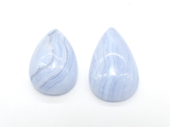 Blue Lace Agate Cabochon, Teardrop, Approx. (11-16)mmx(14-24)mm, Size Vary (158061001)