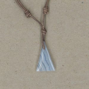 Shop Blue Lace Agate Pendants! Blue Lace Agate Pendant Adjustable Leather Necklace Handmade by Chris Hay | Natural genuine Blue Lace Agate pendants. Buy crystal jewelry, handmade handcrafted artisan jewelry for women.  Unique handmade gift ideas. #jewelry #beadedpendants #beadedjewelry #gift #shopping #handmadejewelry #fashion #style #product #pendants #affiliate #ad