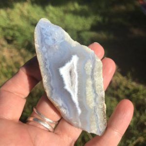 Shop Blue Lace Agate Shapes! Blue Lace Agate Lapidary Slab natural stone polished for cabbing | Natural genuine stones & crystals in various shapes & sizes. Buy raw cut, tumbled, or polished gemstones for making jewelry or crystal healing energy vibration raising reiki stones. #crystals #gemstones #crystalhealing #crystalsandgemstones #energyhealing #affiliate #ad
