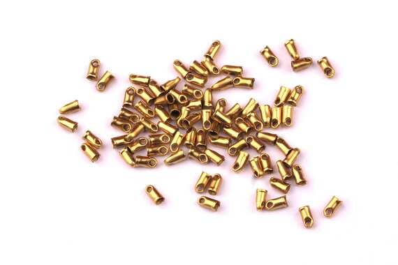 Brass Cord End - 200pcs - Necklace End Caps - Necklace Cord Tip - Jewelry Supplies - 3.8mm - Pp1145