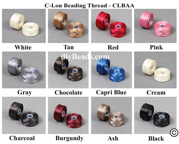 C-lon Nylon Beading Thread Clbaa - Size Aa ( Industry Size Tex 35 ) - 75 Yards Per Bobbin - Sold 1 Bobbin - Diy Beads