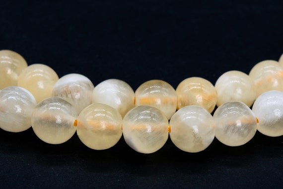 Genuine Natural Calcite Gemstone Beads 6mm Honey Yellow Round Aa Quality Loose Beads (116697)