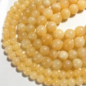 Natural honey yellow calcite beads, 4mm 6mm 8mm 10mm 12mm round gemstone 15.5'' strand | Natural genuine beads Array beads for beading and jewelry making.  #jewelry #beads #beadedjewelry #diyjewelry #jewelrymaking #beadstore #beading #affiliate #ad