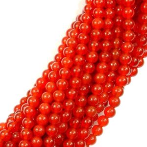 Carnelian, Round, 4mm, 15 Inch, Full strand, Approx. 92 beads, Hole 1mm, A quality (182054021) | Natural genuine beads Gemstone beads for beading and jewelry making.  #jewelry #beads #beadedjewelry #diyjewelry #jewelrymaking #beadstore #beading #affiliate #ad