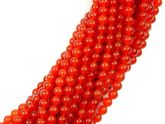 Carnelian, Round, 4mm, 15 Inch, Full Strand, Approx. 92 Beads, Hole 1mm, A Quality (182054021)
