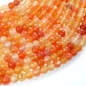 Carnelian, Orange, 6mm (6.4mm), Round, 15.5 Inch, Full strand, Approx. 65 beads, Hole 1mm (182054028) | Natural genuine beads Gemstone beads for beading and jewelry making.  #jewelry #beads #beadedjewelry #diyjewelry #jewelrymaking #beadstore #beading #affiliate #ad
