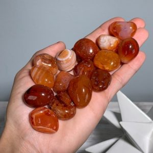 Shop Tumbled Carnelian Crystals & Pocket Stones! Medium Carnelian, Tumbled Carnelian, Chalcedony Variety, Red Chalcedony, Orange Chalcedony | Natural genuine stones & crystals in various shapes & sizes. Buy raw cut, tumbled, or polished gemstones for making jewelry or crystal healing energy vibration raising reiki stones. #crystals #gemstones #crystalhealing #crystalsandgemstones #energyhealing #affiliate #ad