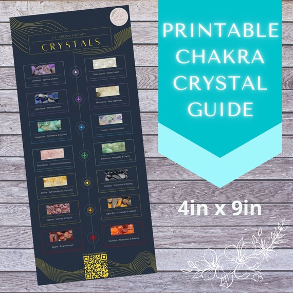 Chakra Crystal Guide, Quick Reference Printable Chart By Jsaromatherapy