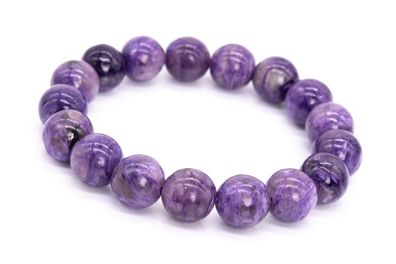 16 Pcs - 12-13mm Charoite Bracelet Grade Aaa Genuine Natural Purple Round Gemstone Beads (115247)