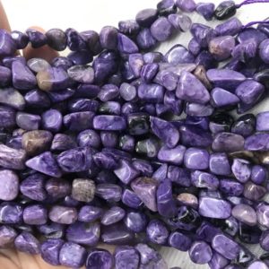 Shop Charoite Chip & Nugget Beads! Genuine Purple Charoite 7-9mm x 6-16mm Nugget Gemstone Loose Beads 15inch Jewelry Supply Bracelet Necklace Material Wholesale | Natural genuine chip Charoite beads for beading and jewelry making.  #jewelry #beads #beadedjewelry #diyjewelry #jewelrymaking #beadstore #beading #affiliate #ad