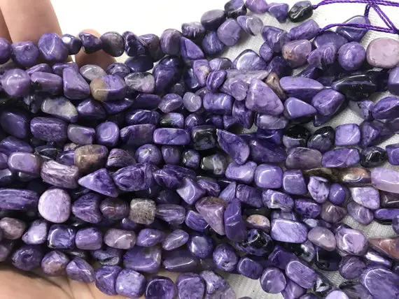 Genuine Purple Charoite 7-9mm X 6-16mm Nugget Gemstone Loose Beads 15inch Jewelry Supply Bracelet Necklace Material Wholesale