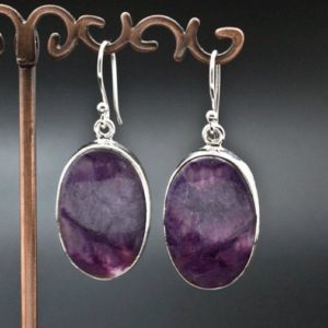 Shop Charoite Earrings! Sterling Silver Charoite Earrings | Natural genuine Charoite earrings. Buy crystal jewelry, handmade handcrafted artisan jewelry for women.  Unique handmade gift ideas. #jewelry #beadedearrings #beadedjewelry #gift #shopping #handmadejewelry #fashion #style #product #earrings #affiliate #ad