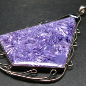 Shop Charoite Pendants! Lilac Stone!!!  Stunning Silky Charoite AAA Quality Sterling Silver Pendant From Russia – 5.3" | Natural genuine Charoite pendants. Buy crystal jewelry, handmade handcrafted artisan jewelry for women.  Unique handmade gift ideas. #jewelry #beadedpendants #beadedjewelry #gift #shopping #handmadejewelry #fashion #style #product #pendants #affiliate #ad