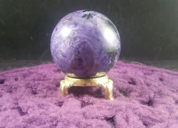 Charoite Sphere Crystals Russian Stones Purple Crystal Ball Polished Marble 50mm Choose Your Stand Rare Russia