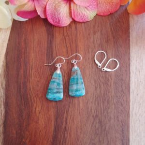 Shop Chrysocolla Earrings! Gorgeous blue chrysocolla earrings. Silver chrysocolla earrings. One of a kind chrysocolla | Natural genuine Chrysocolla earrings. Buy crystal jewelry, handmade handcrafted artisan jewelry for women.  Unique handmade gift ideas. #jewelry #beadedearrings #beadedjewelry #gift #shopping #handmadejewelry #fashion #style #product #earrings #affiliate #ad