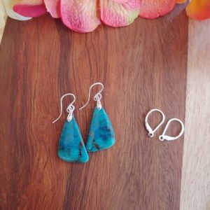 Shop Chrysocolla Earrings! Gorgeous blue chrysocolla earrings. Silver chrysocolla earrings. One of a kind chrysocolla | Natural genuine Chrysocolla earrings. Buy crystal jewelry, handmade handcrafted artisan jewelry for women.  Unique handmade gift ideas. #jewelry #beadedearrings #beadedjewelry #gift #shopping #handmadejewelry #fashion #style #product #earrings #affiliate #ad